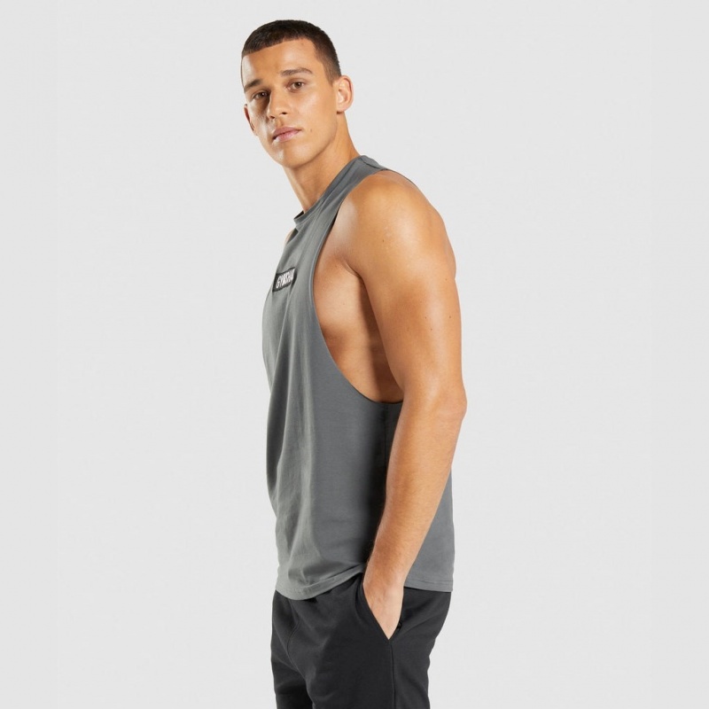 αμανικα μπλουζακια Gymshark Central Drop Arm Charcoal | 370CYRWHV