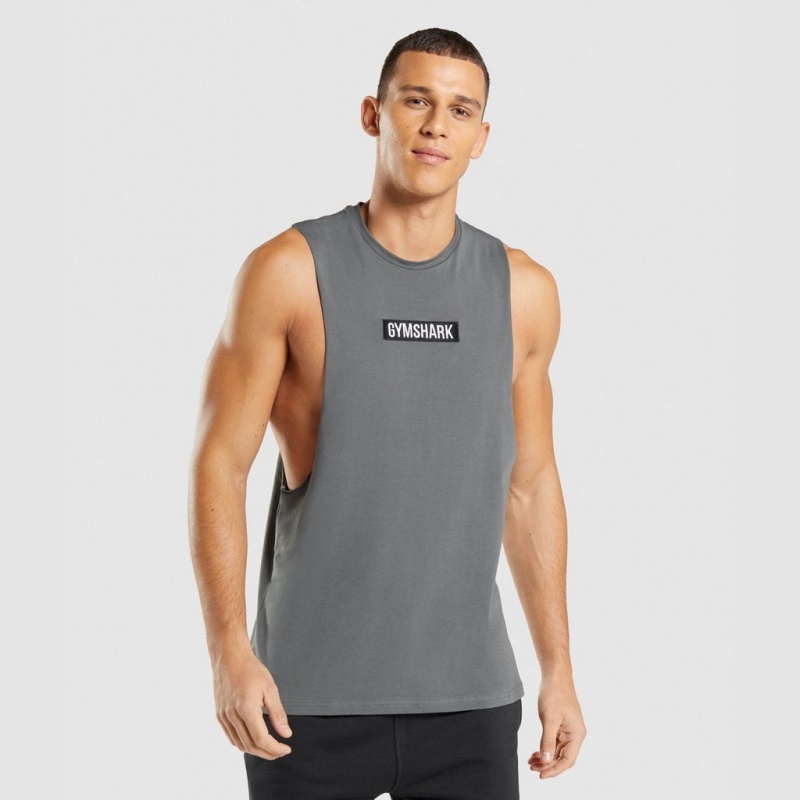 αμανικα μπλουζακια Gymshark Central Drop Arm Charcoal | 370CYRWHV