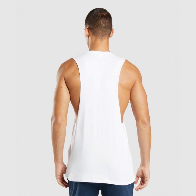 αμανικα μπλουζακια Gymshark Central Drop Arm ασπρα | 107SXNAEW