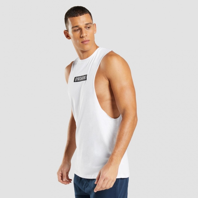 αμανικα μπλουζακια Gymshark Central Drop Arm ασπρα | 107SXNAEW