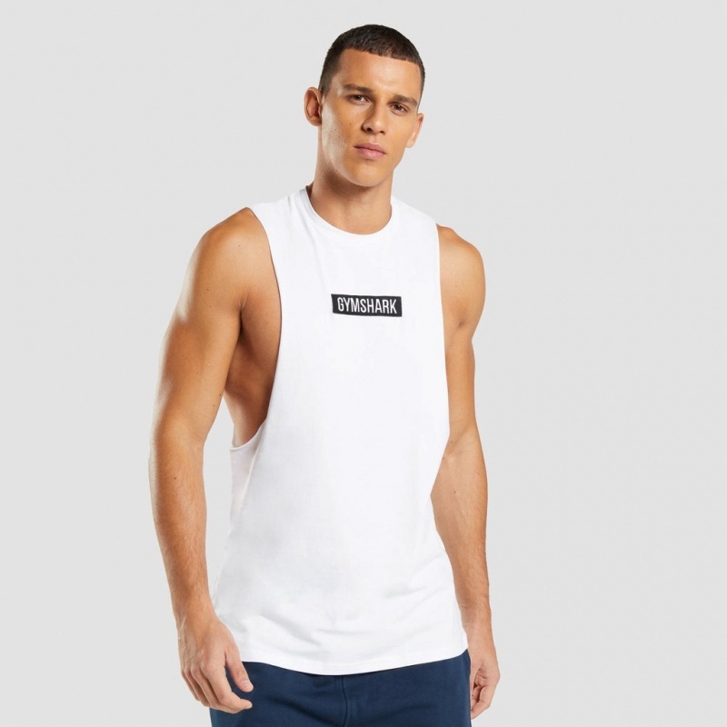 αμανικα μπλουζακια Gymshark Central Drop Arm ασπρα | 107SXNAEW