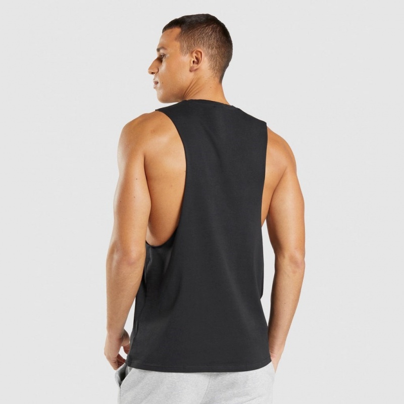 αμανικα μπλουζακια Gymshark Central Drop Arm μαυρα | 928USXQLJ