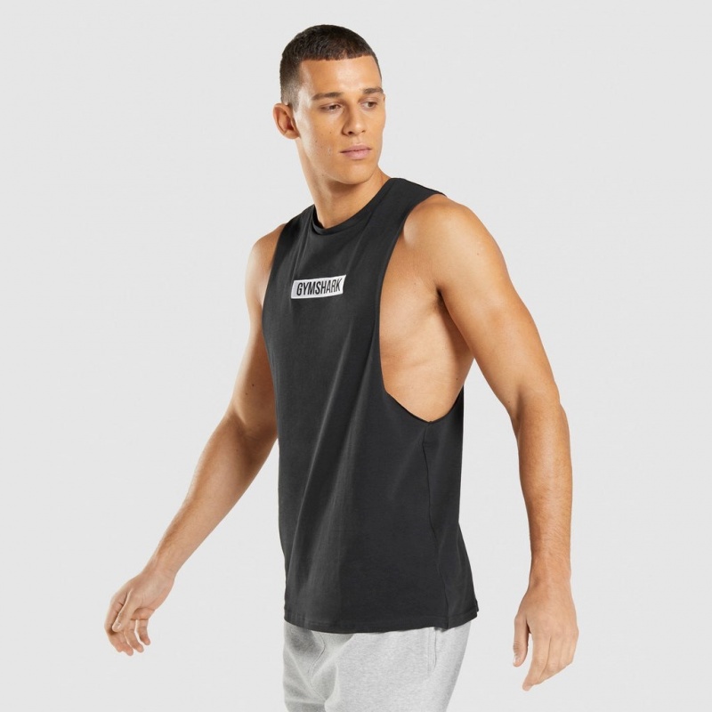 αμανικα μπλουζακια Gymshark Central Drop Arm μαυρα | 928USXQLJ