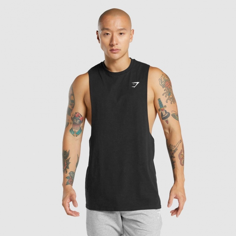 αμανικα μπλουζακια Gymshark Critical 2.0 Drop Arm μαυρα | 035NQSPKJ