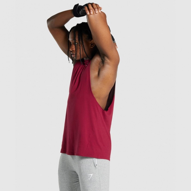 αμανικα μπλουζακια Gymshark Critical 2.0 Drop Arm μπορντο | 398MGKIRS