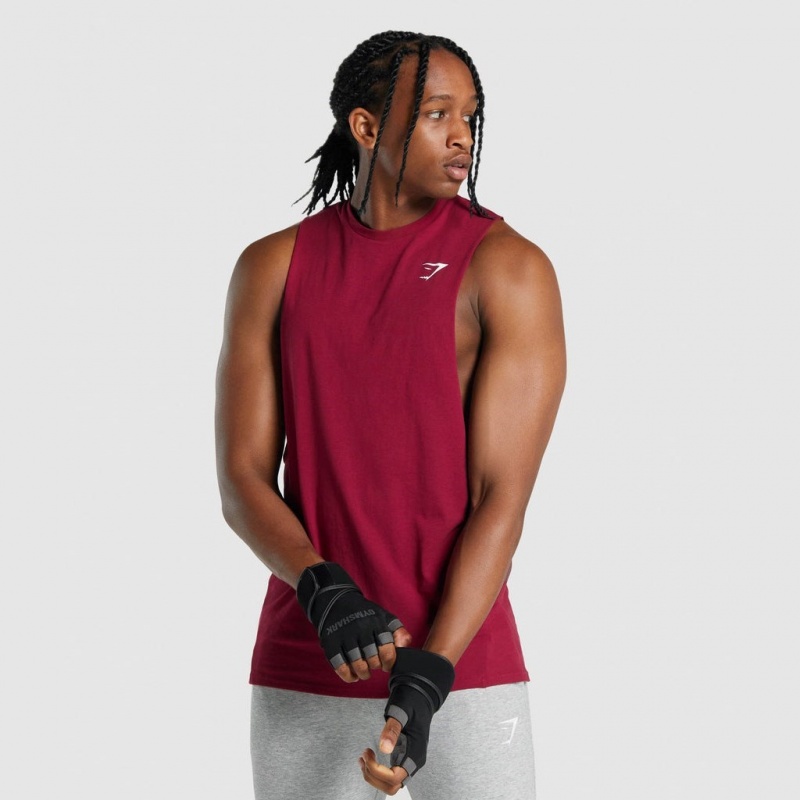 αμανικα μπλουζακια Gymshark Critical 2.0 Drop Arm μπορντο | 398MGKIRS