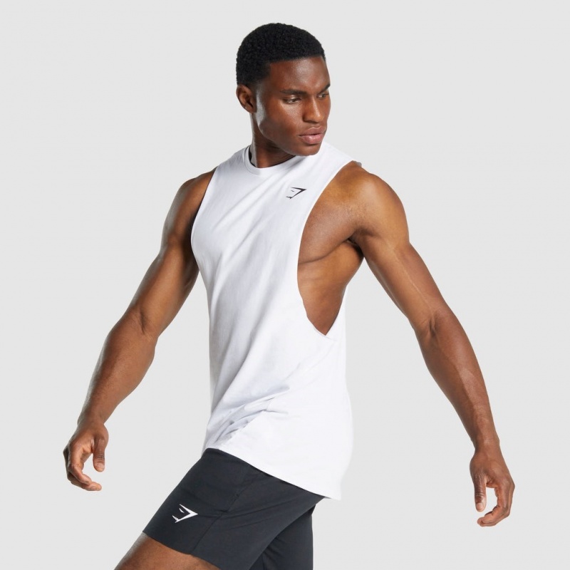 αμανικα μπλουζακια Gymshark Critical 2.0 Drop Arm ασπρα | 965TFJBVE