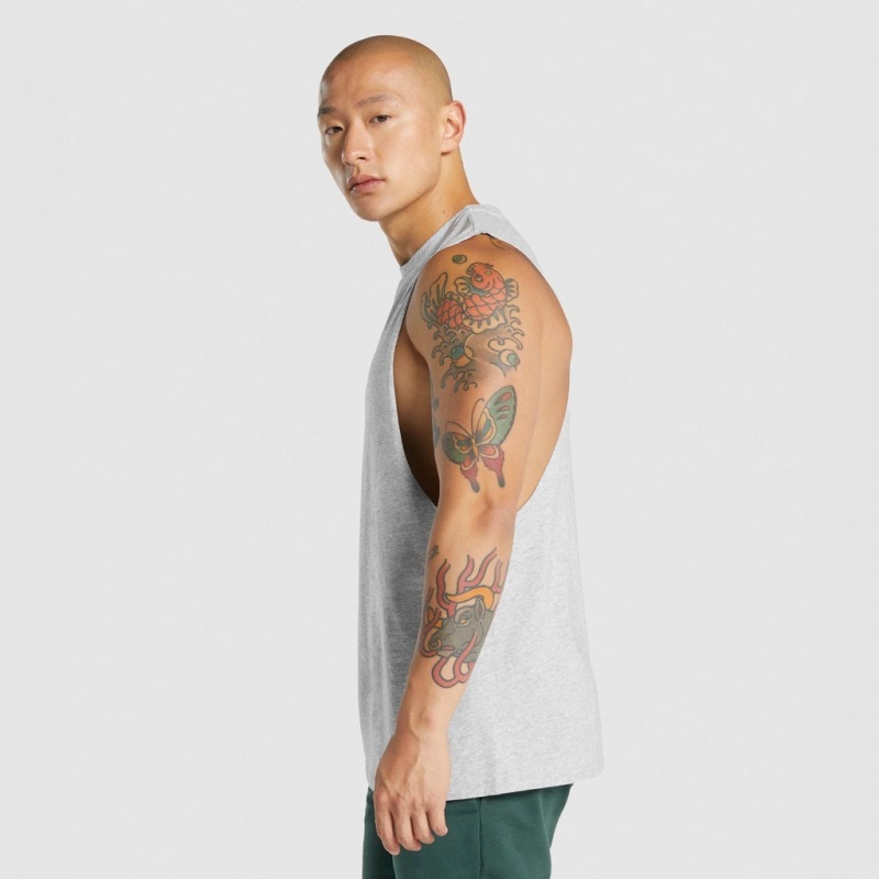 αμανικα μπλουζακια Gymshark Critical 2.0 Drop Arm ανοιχτο γκρι | 954IQFBLY