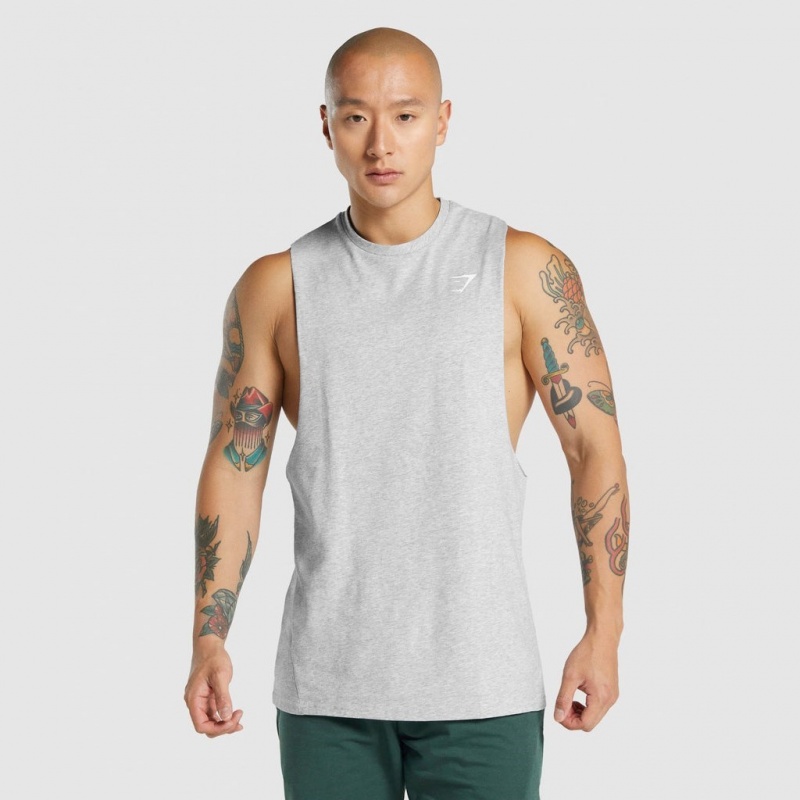 αμανικα μπλουζακια Gymshark Critical 2.0 Drop Arm ανοιχτο γκρι | 954IQFBLY