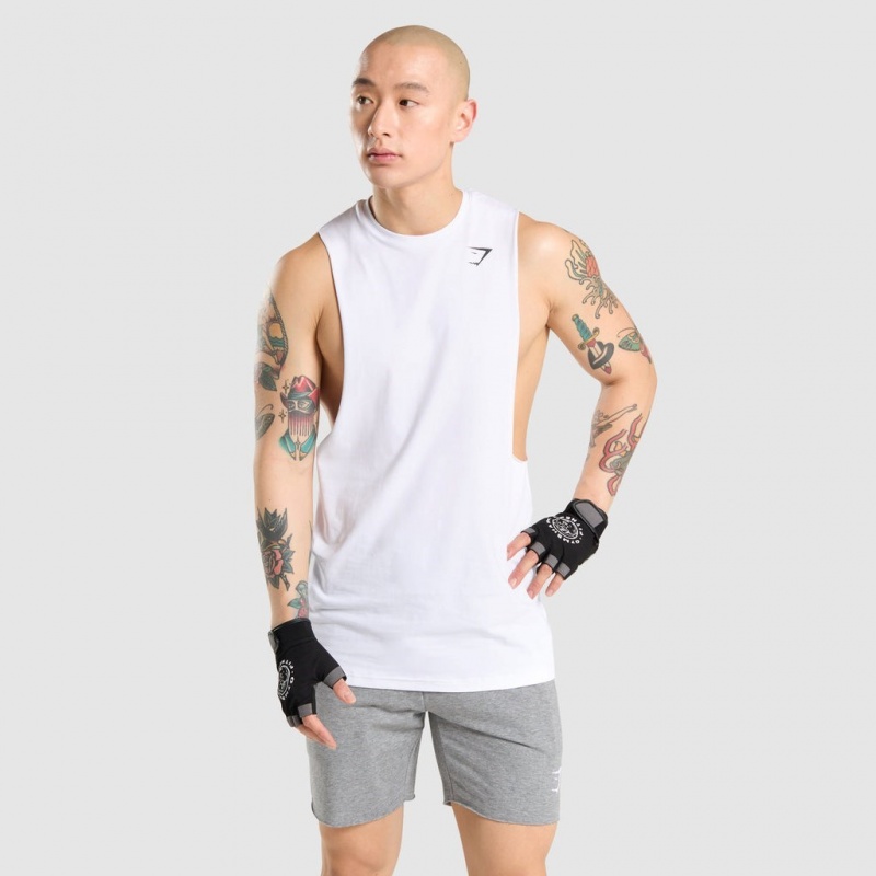 αμανικα μπλουζακια Gymshark Critical Drop Arm ασπρα | 821FJVXWS