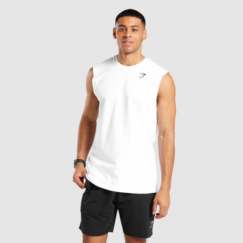 αμανικα μπλουζακια Gymshark Critical αμανικα Tee ασπρα | 186VELSDZ