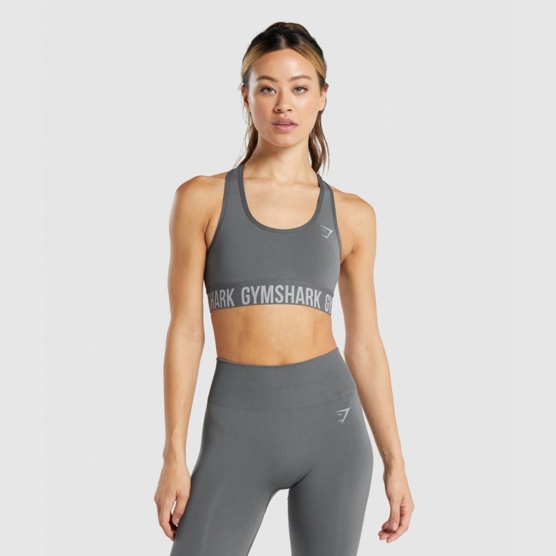 Αθλητικο Σουτιεν Gymshark Fit Seamless Charcoal | 124YJKZQL
