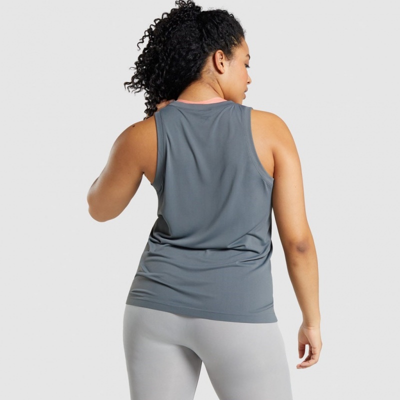 αμανικα μπλουζακια Gymshark Fit Seamless Charcoal | 237LGYQRM