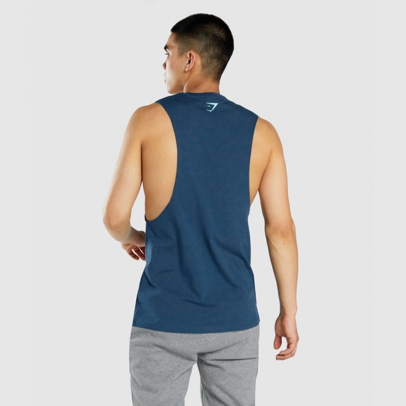 αμανικα μπλουζακια Gymshark GSLC Collegiate Drop Arm σκουρο μπλε | 524LCXZWB