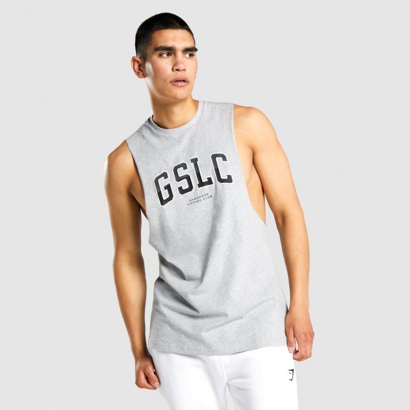αμανικα μπλουζακια Gymshark GSLC Collegiate Drop Arm ανοιχτο γκρι | 536HLINTB