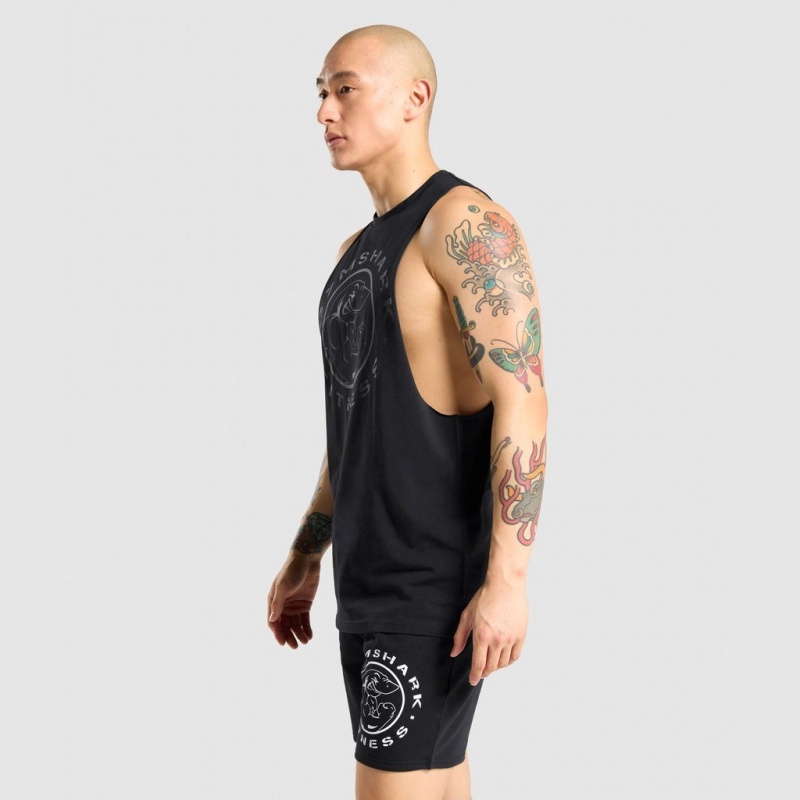 αμανικα μπλουζακια Gymshark Legacy Drop Arm μαυρα μαυρα | 483ZISJGH