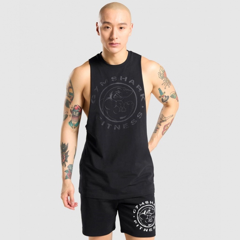 αμανικα μπλουζακια Gymshark Legacy Drop Arm μαυρα μαυρα | 483ZISJGH