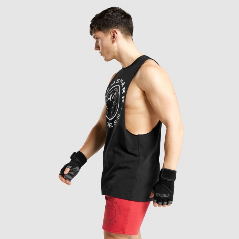 αμανικα μπλουζακια Gymshark Legacy Drop Arm μαυρα ασπρα | 792OSKXMI