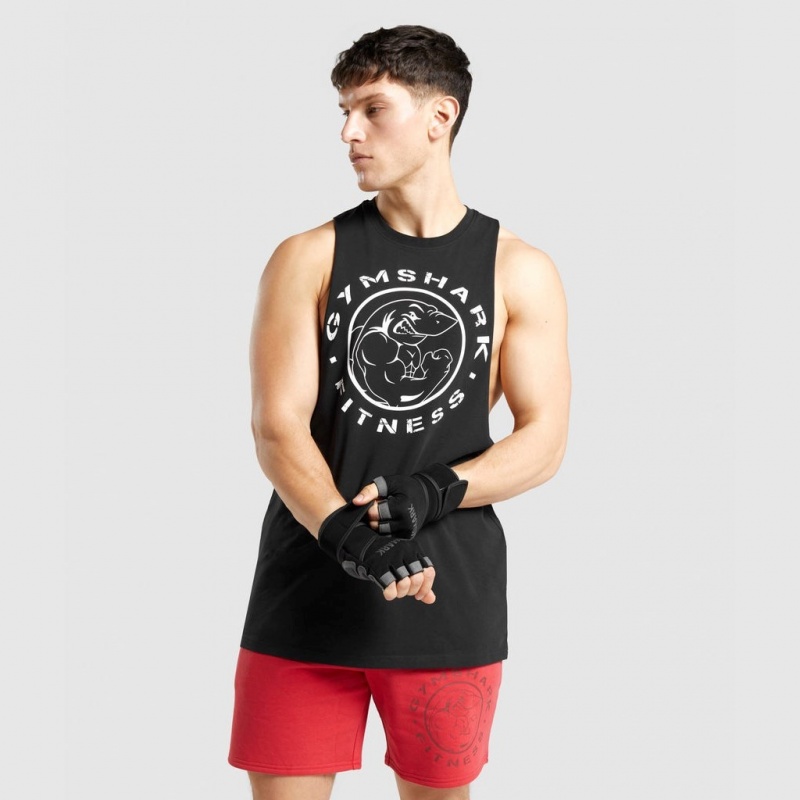 αμανικα μπλουζακια Gymshark Legacy Drop Arm μαυρα ασπρα | 792OSKXMI