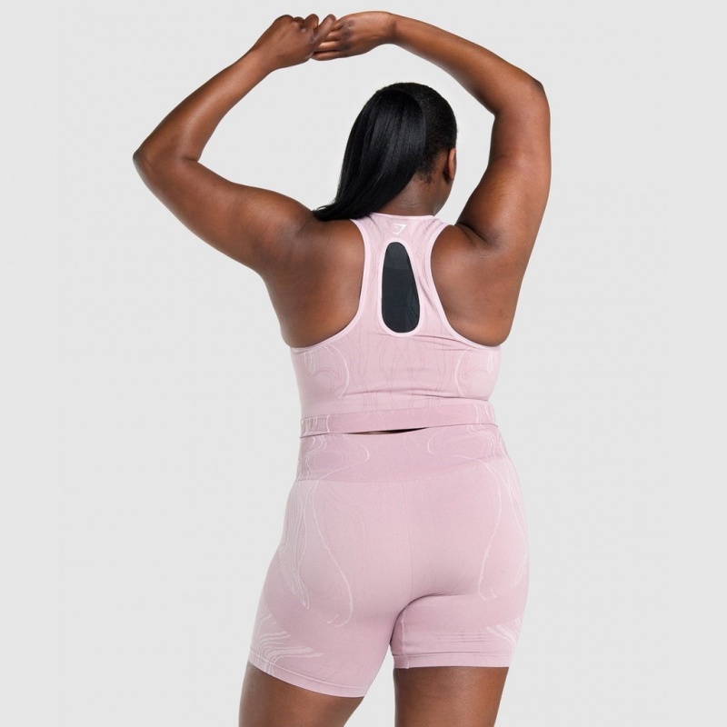 αμανικα μπλουζακια Gymshark Mercury Seamless Crop ανοιχτο μωβ | 097VJUPZW