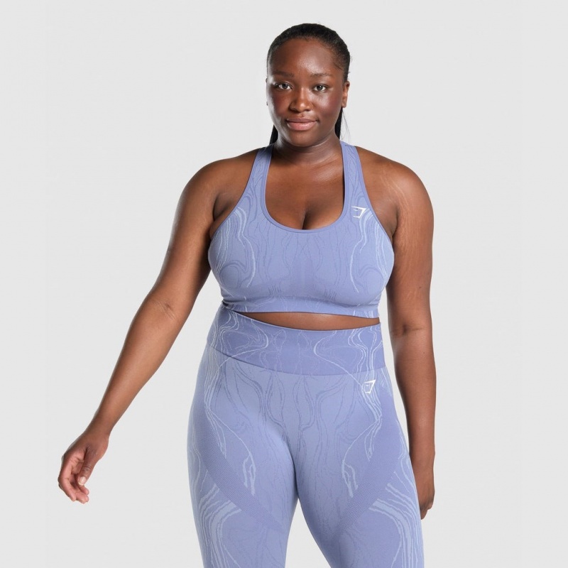 Αθλητικο Σουτιεν Gymshark Mercury Seamless μπλε | 584PELYTJ