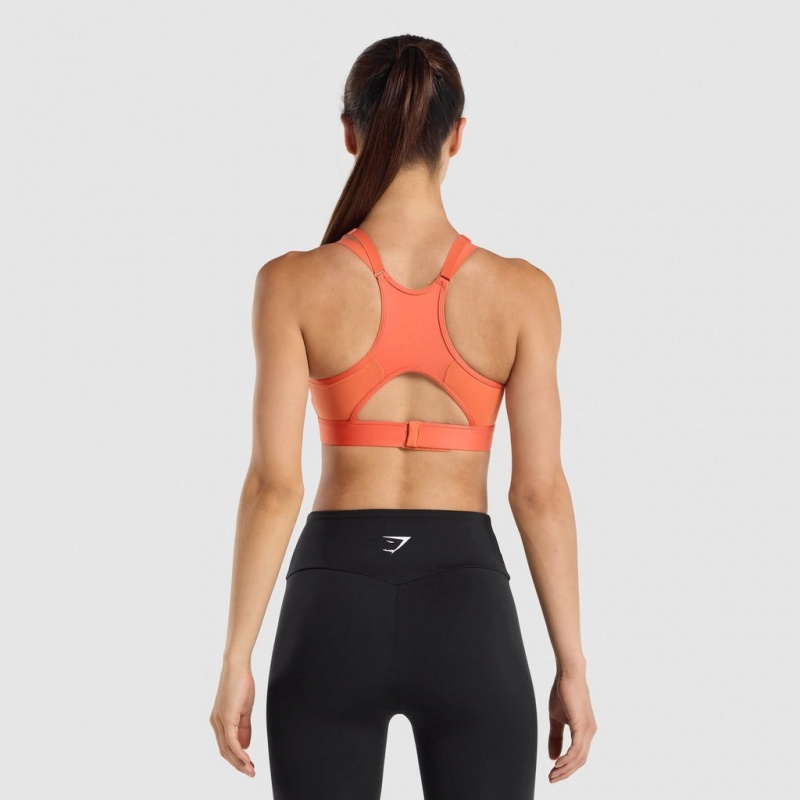 Αθλητικο Σουτιεν Gymshark Mesh Neckline Αθλητικά πορτοκαλι | 823PVXGIZ