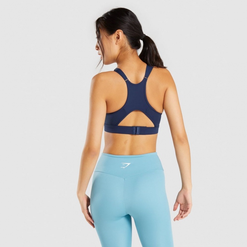 Αθλητικο Σουτιεν Gymshark Mesh Neckline Αθλητικά σκουρο μπλε | 916EWXDQR