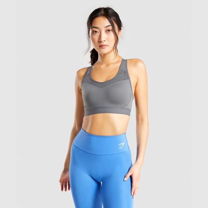 Αθλητικο Σουτιεν Gymshark Open Back Αθλητικά Charcoal | 625DOYVCW