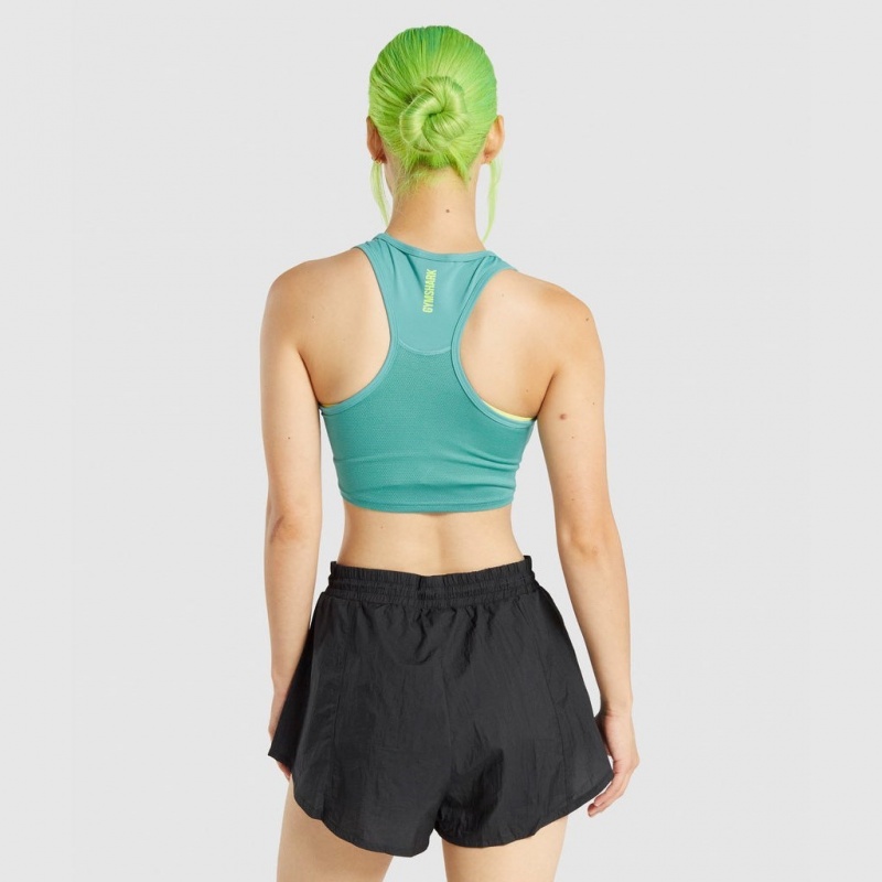 αμανικα μπλουζακια Gymshark Pulse Crop Teal | 073SJTOKV