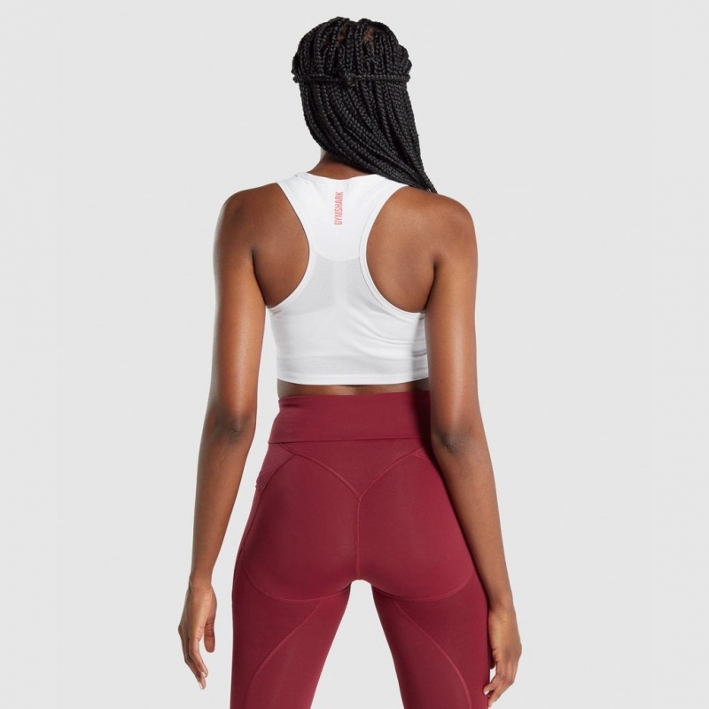 αμανικα μπλουζακια Gymshark Pulse Crop ασπρα | 497ACKXOQ
