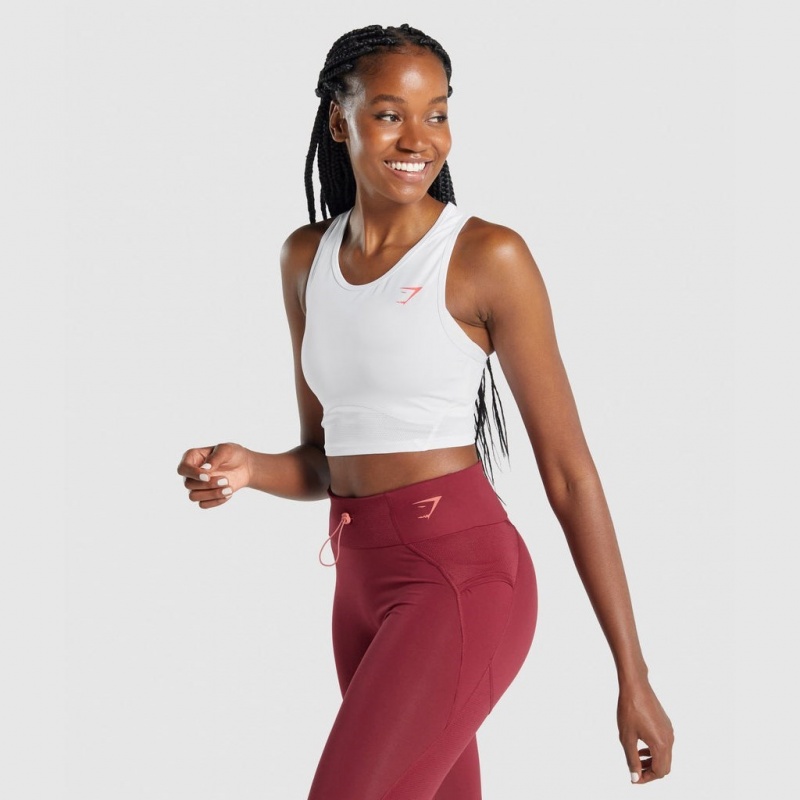 αμανικα μπλουζακια Gymshark Pulse Crop ασπρα | 497ACKXOQ