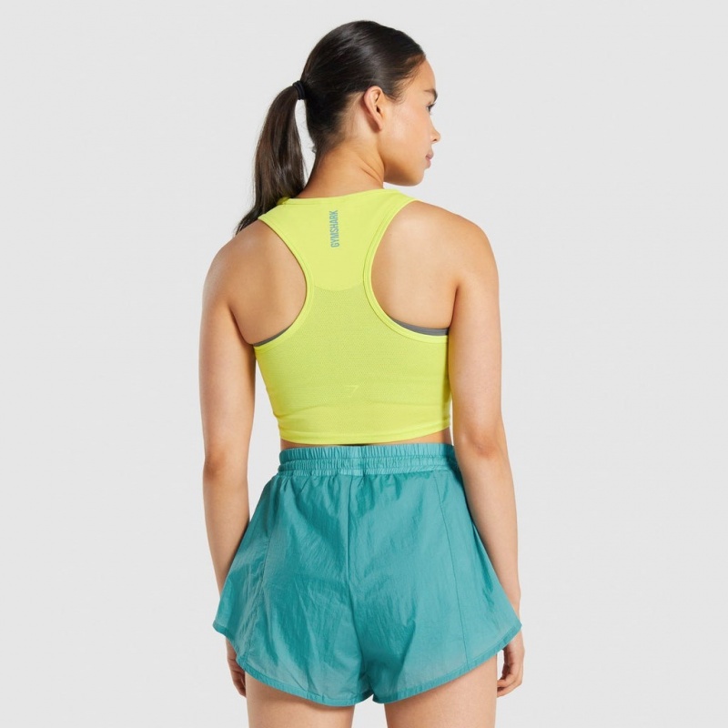 αμανικα μπλουζακια Gymshark Pulse Crop κίτρινα | 896NVDJQH