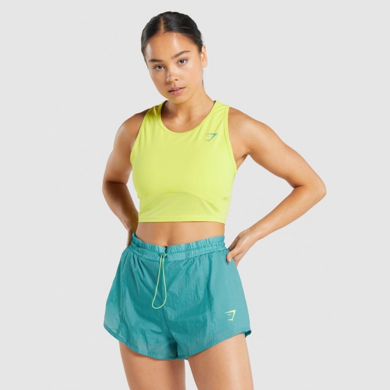 αμανικα μπλουζακια Gymshark Pulse Crop κίτρινα | 896NVDJQH
