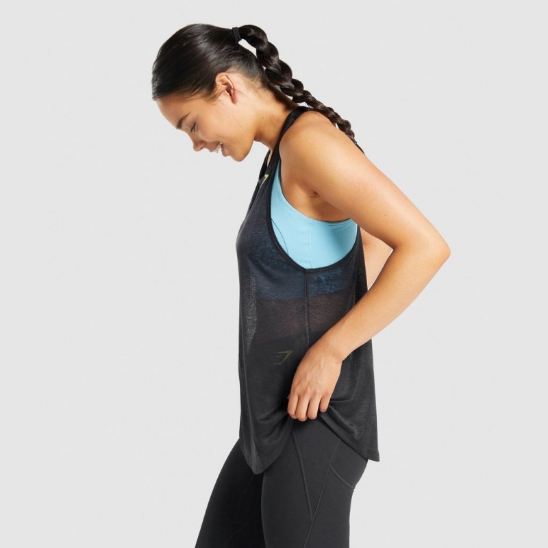 αμανικα μπλουζακια Gymshark Pulse ελαφρια μαυρα | 192LWBYZV