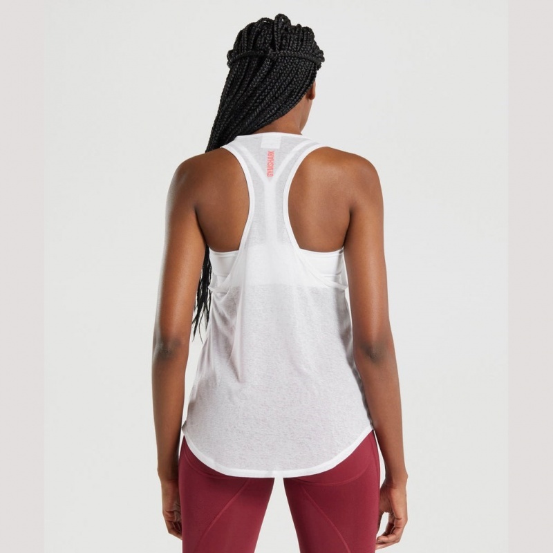 αμανικα μπλουζακια Gymshark Pulse ελαφρια ασπρα | 720KJREHQ