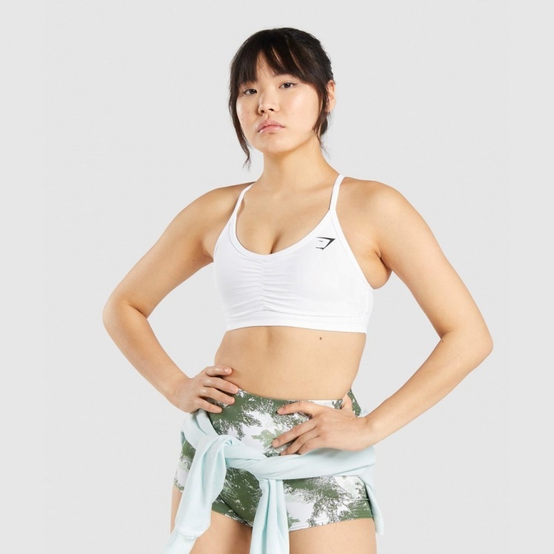 Αθλητικο Σουτιεν Gymshark Ruched Αθλητικά ασπρα | 176JSHLMN