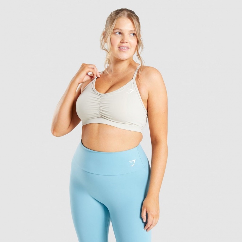 Αθλητικο Σουτιεν Gymshark Ruched Αθλητικά γκρι | 361CGXELM