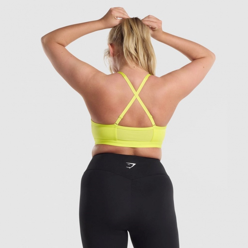 Αθλητικο Σουτιεν Gymshark Ruched Αθλητικά κίτρινα | 827NMFRSW