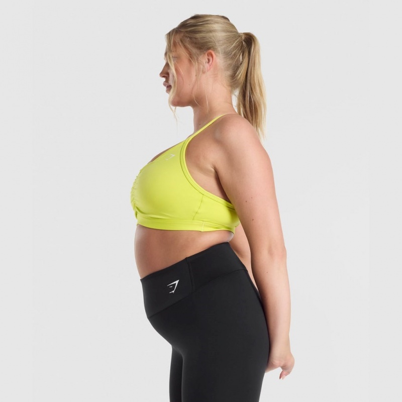 Αθλητικο Σουτιεν Gymshark Ruched Αθλητικά κίτρινα | 827NMFRSW