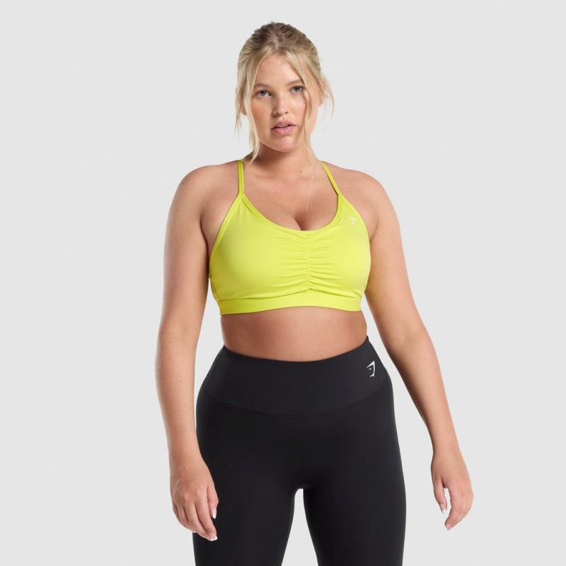 Αθλητικο Σουτιεν Gymshark Ruched Αθλητικά κίτρινα | 827NMFRSW