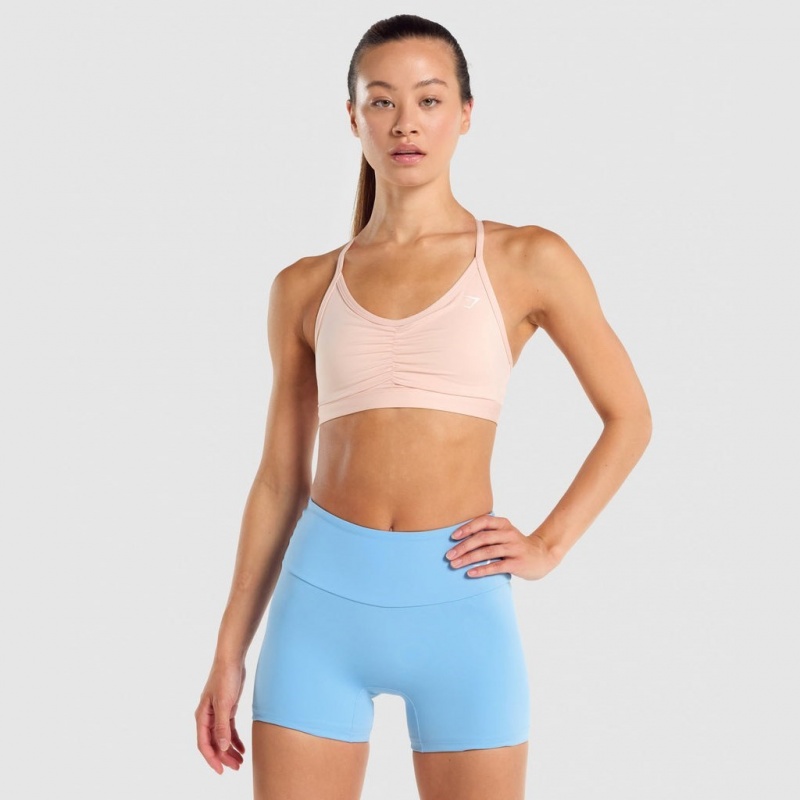 Αθλητικο Σουτιεν Gymshark Ruched Αθλητικά ανοιχτο ροζ | 496PHYTWZ