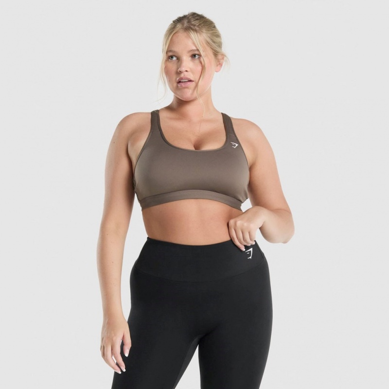 Αθλητικο Σουτιεν Gymshark Scoop Neck Αθλητικά καφε | 987CRFTNI