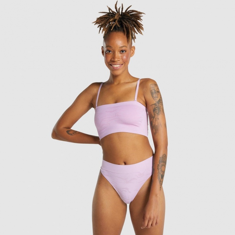 σουτιεν στραπλεσ Gymshark Seamless Bandeau ανοιχτο ροζ | 895EZFRJB