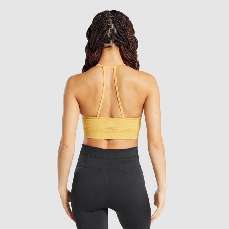 Αθλητικο Σουτιεν Gymshark Studio Seamless κίτρινα | 375XFSWMR