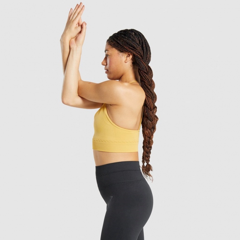 Αθλητικο Σουτιεν Gymshark Studio Seamless κίτρινα | 375XFSWMR