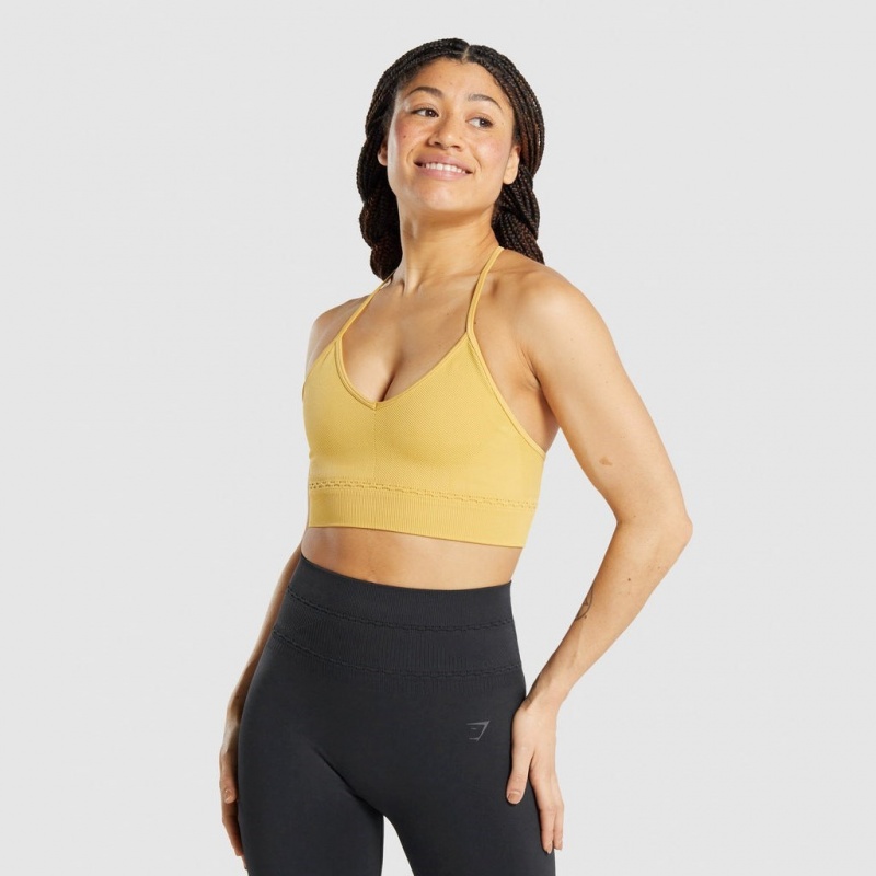 Αθλητικο Σουτιεν Gymshark Studio Seamless κίτρινα | 375XFSWMR