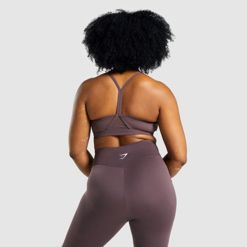 Αθλητικο Σουτιεν Gymshark V Neck Αθλητικά καφε | 516WZTXDJ