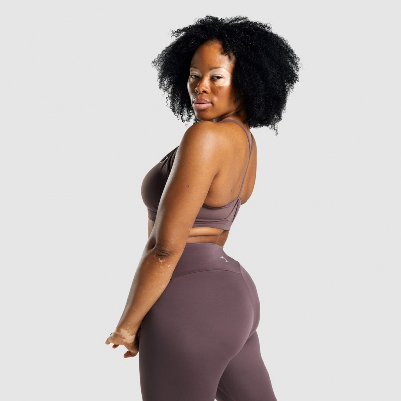 Αθλητικο Σουτιεν Gymshark V Neck Αθλητικά καφε | 516WZTXDJ