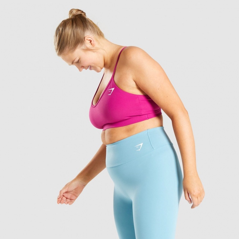 Αθλητικο Σουτιεν Gymshark V Neck Αθλητικά ροζ | 562MIBVZP