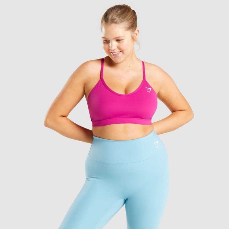 Αθλητικο Σουτιεν Gymshark V Neck Αθλητικά ροζ | 562MIBVZP